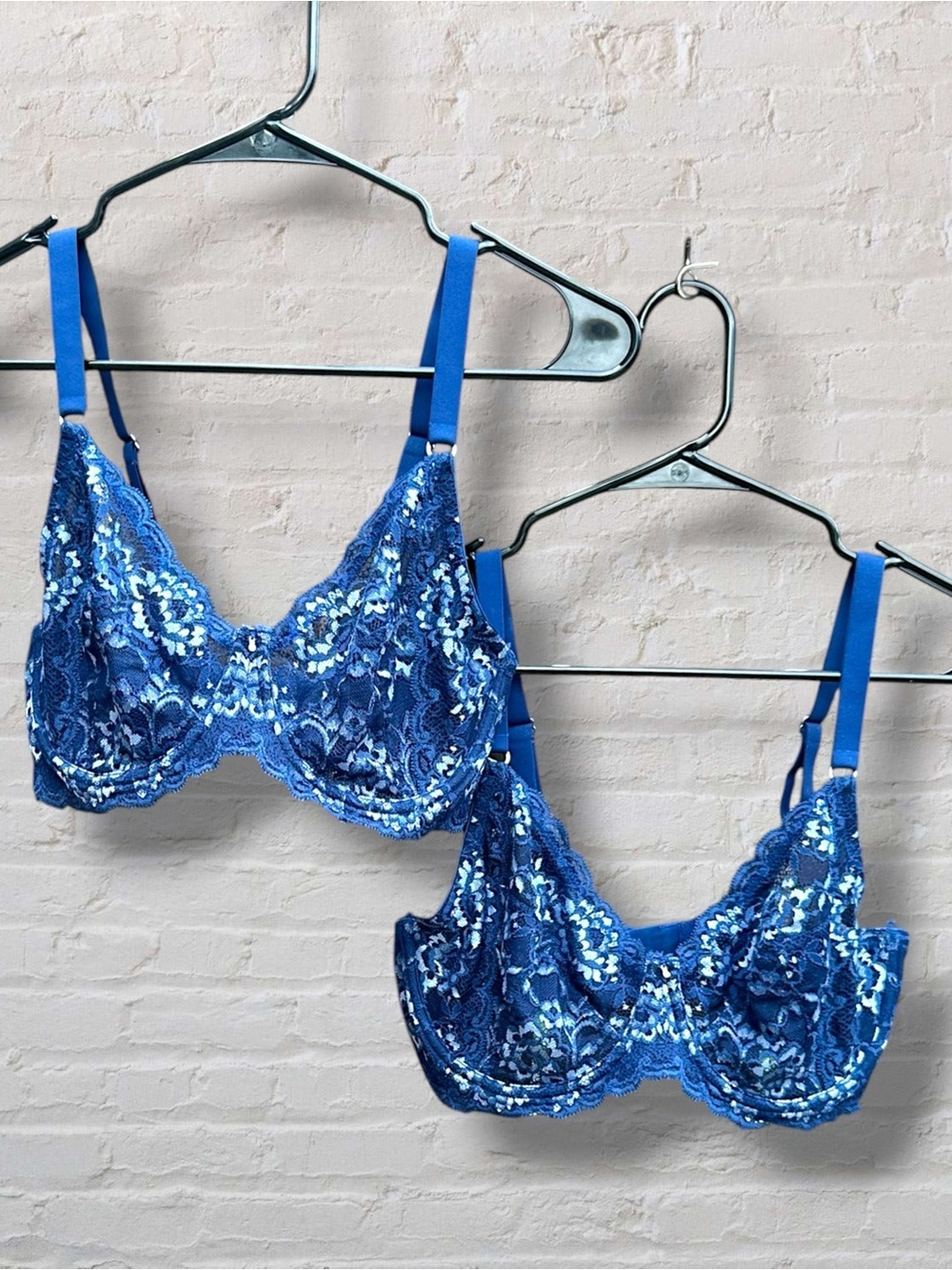 MONTELLE INTIMATES Flirt Demi Lace Bra Set (2-Pack) Blue 34E / 34DDD